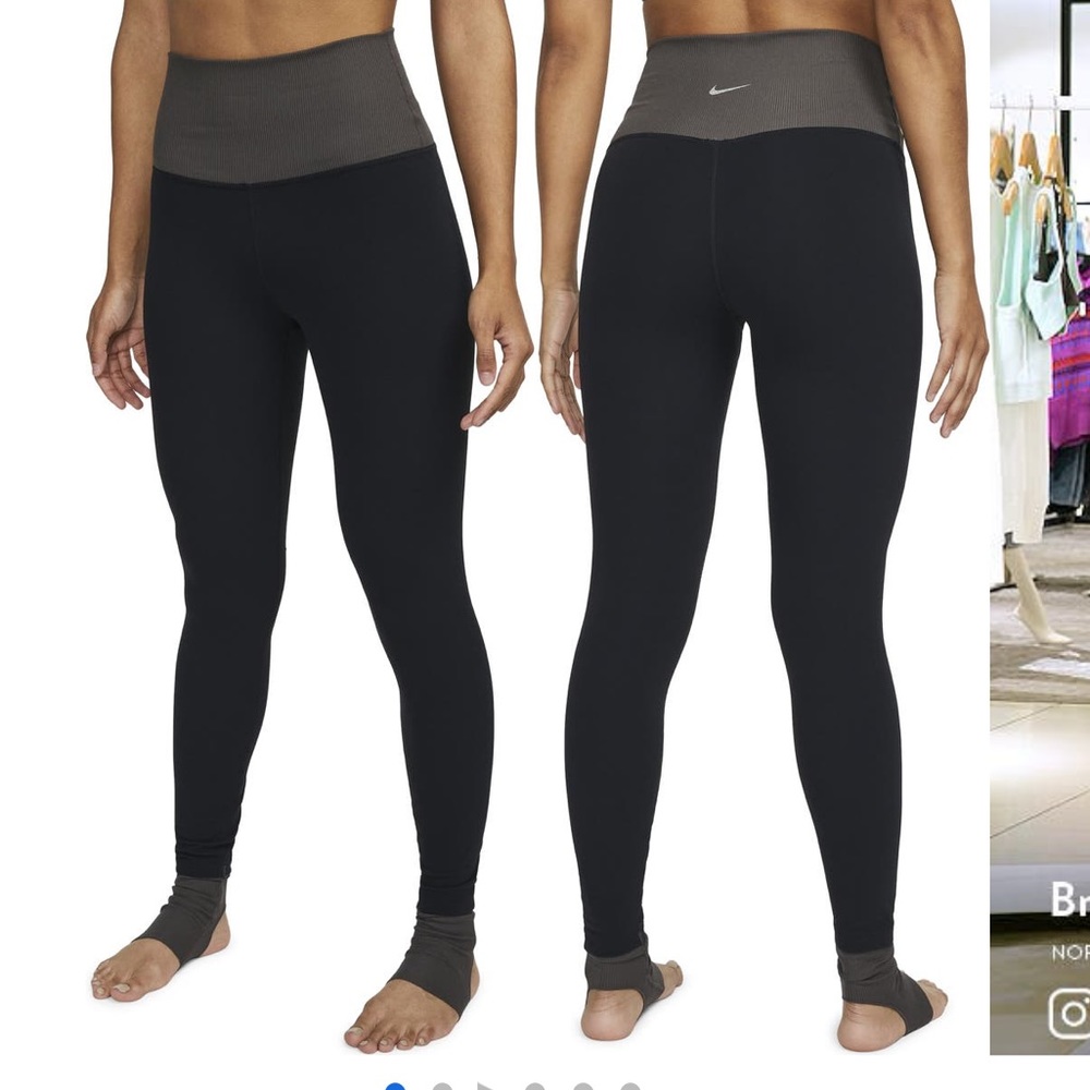 NWT Nike Yoga Dri-FIT Infinalon Luxe Leggings oxen brown doll/grey fog size xxl - Picture 7 of 7